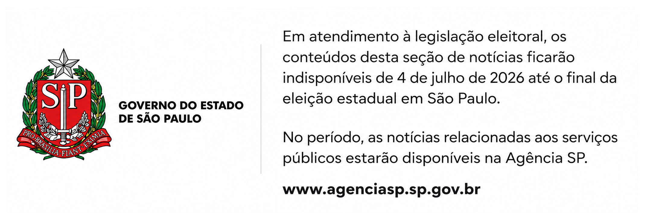 Aviso sobre restriÃ§Ãµes de publicaÃ§Ã£o de notÃ­cias durante o perÃ­odo eleitoral